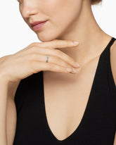 Petite X Ring in Sterling Silver with Diamonds, 4mm